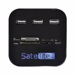 Hub Satellite A-HUB07 USB + Leitor de Memorias - Preto